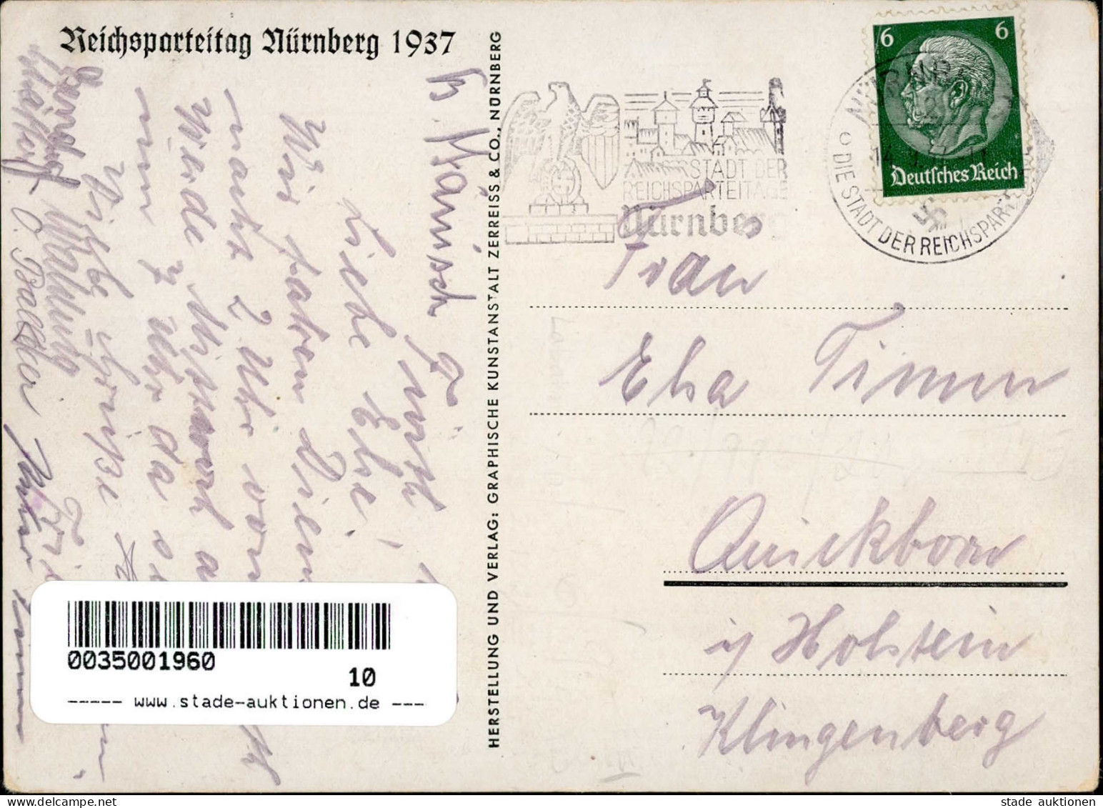 REICHSPARTEITAG NÜRNBERG 1937 WK II - Zerreiss 21 Der Führer Schreitet Die Front Der SS-LEIBSTANDARTE Ab S-o I-II - Weltkrieg 1939-45