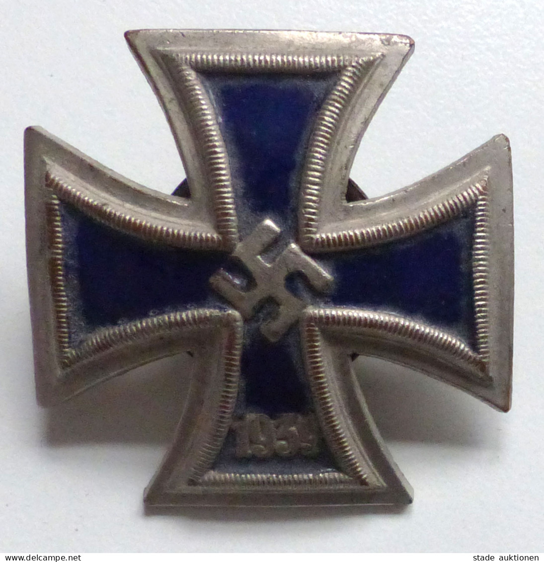 WK II Orden Eisernes Kreuz 1939 1. Klasse. Blau Emailliert, Stark Gewölbt, Mit Schraubschreibe - Weltkrieg 1939-45