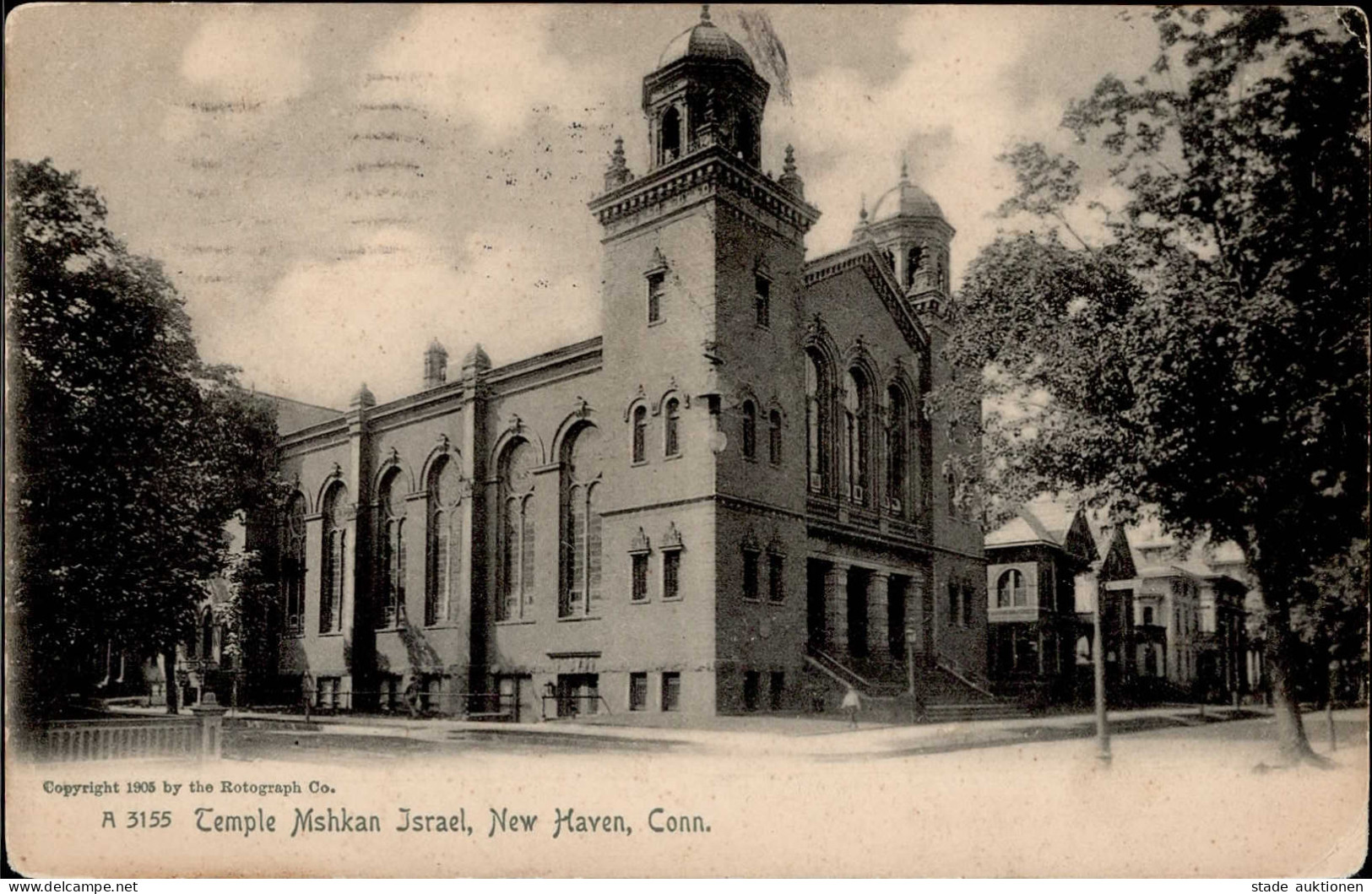 Synagoge New Haven Conn. I-II (kl.Eckbug) Synagogue - Weltkrieg 1939-45