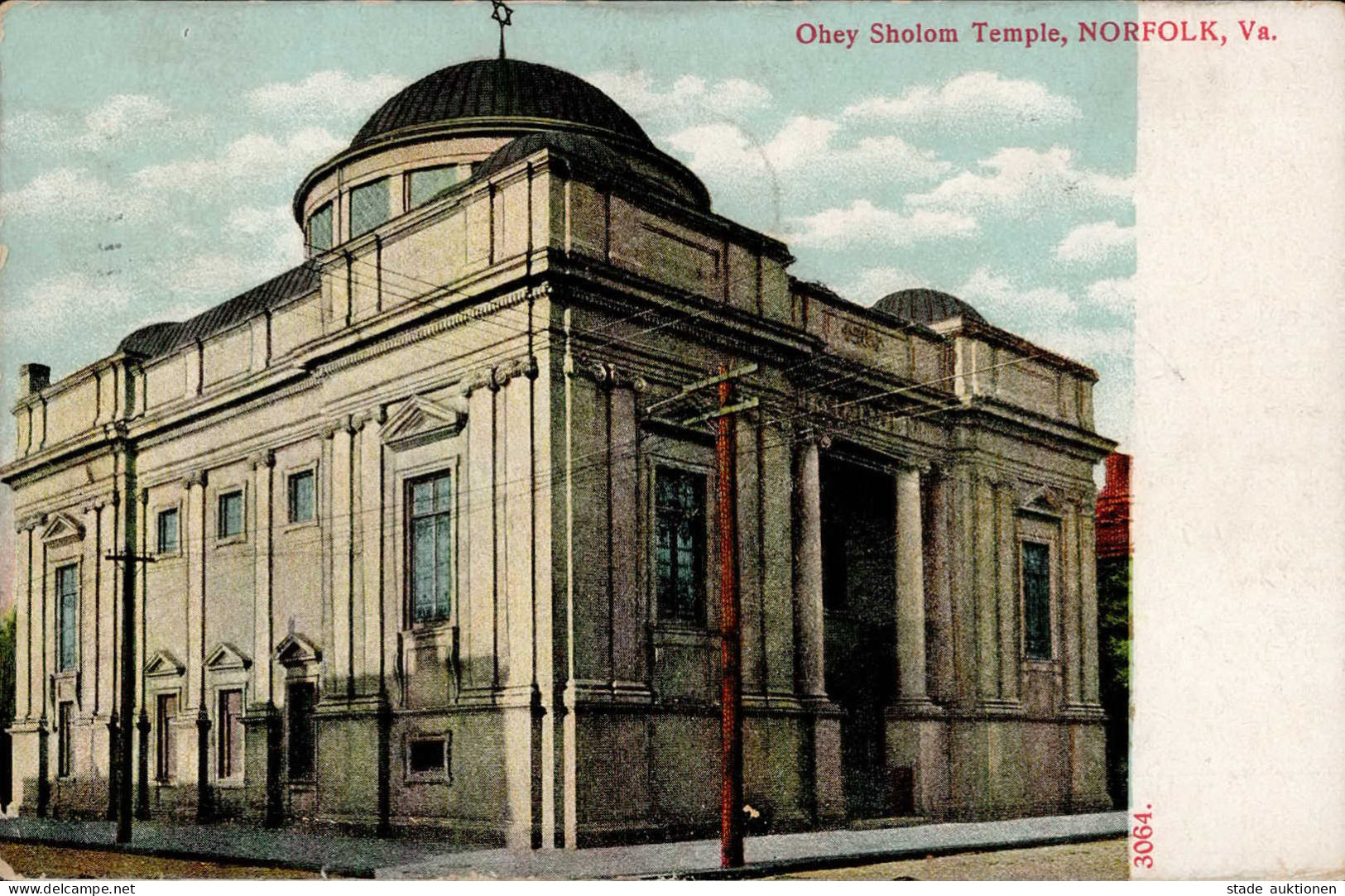 Synagoge Nordfolk Ohey Sholom Temple II (Stauchung, Ränder Abgestossen) Synagogue - War 1939-45