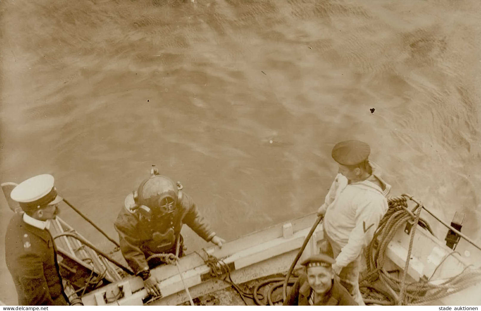 SMS Danzig Marine-Taucher Foto-AK I-II - Weltkrieg 1914-18
