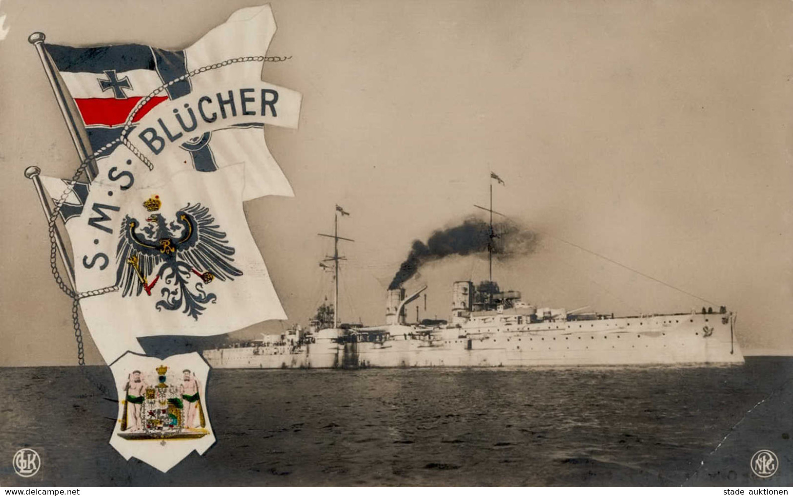 Schiff Kreuzer WK I S.M.S. Blücher II (Eckbug, Ecken Abgestossen) Bateaux Bateaux - Weltkrieg 1914-18