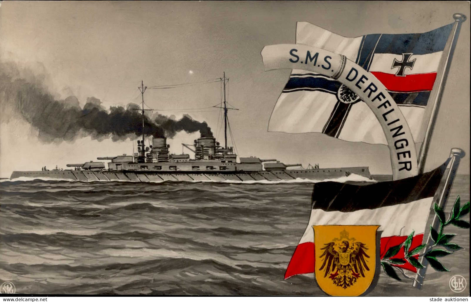 Schiff Kreuzer WK I S.M.S. Derfflinger I-II Bateaux Bateaux - War 1914-18