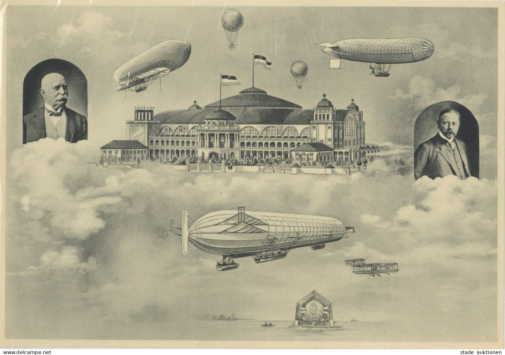 FRANKFURT/Main ILA 1909 - Seltene ILA-RIESENKARTE Gruss Von Der INT- LUFTSCHIFFAHRT-AUSSTELLUNG FRANKFURT 1909 I Selten! - Zeppeline