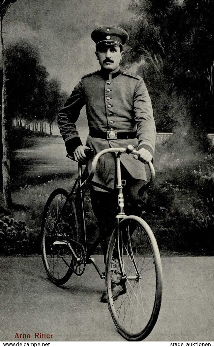 Fahrrad Reichenbach / Vogtland Meisterfahrer Arno Ritter Im Kriegsdienst Mit Torpedo-Fahrrad I-II Cycles - Other & Unclassified