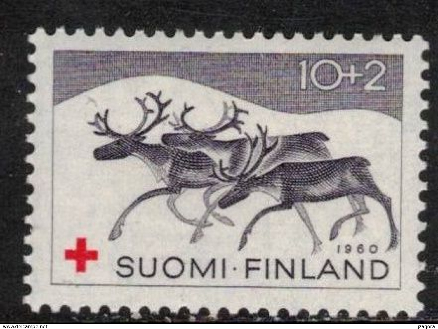 RENNE RENTIER REINDEER FINLAND FINNLAND FINLANDE 1960 MI 528  SC B157 YT YV 504 MH(*) RED CROSS WILD ANIMALS - Rongeurs