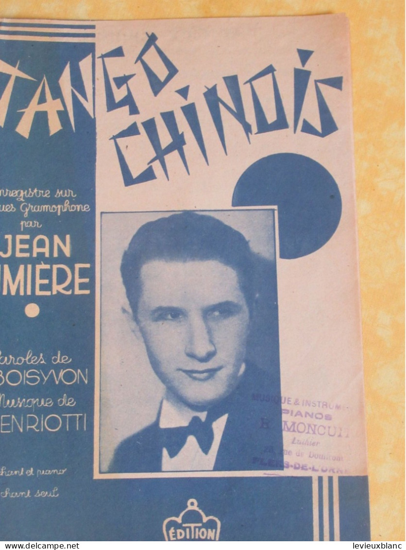 Partition/Tango Chinois/Jean LUMIERE/Gramophone/Boisyvon-Henriotti/Ed. REX/ 1937        PART338 - Other & Unclassified