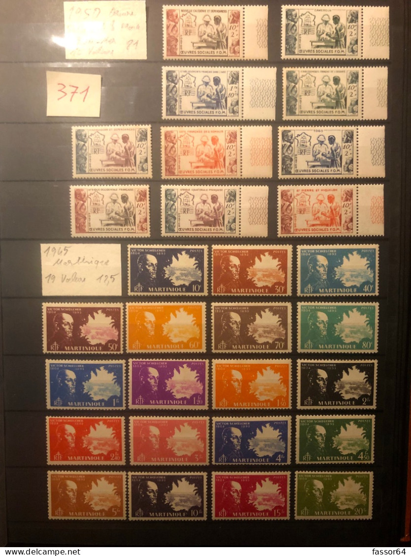 France Colonies Collection Expo NY Fides O Social Neufs 1939/1956 Lot 371 Côte + 305 Euros - Collections