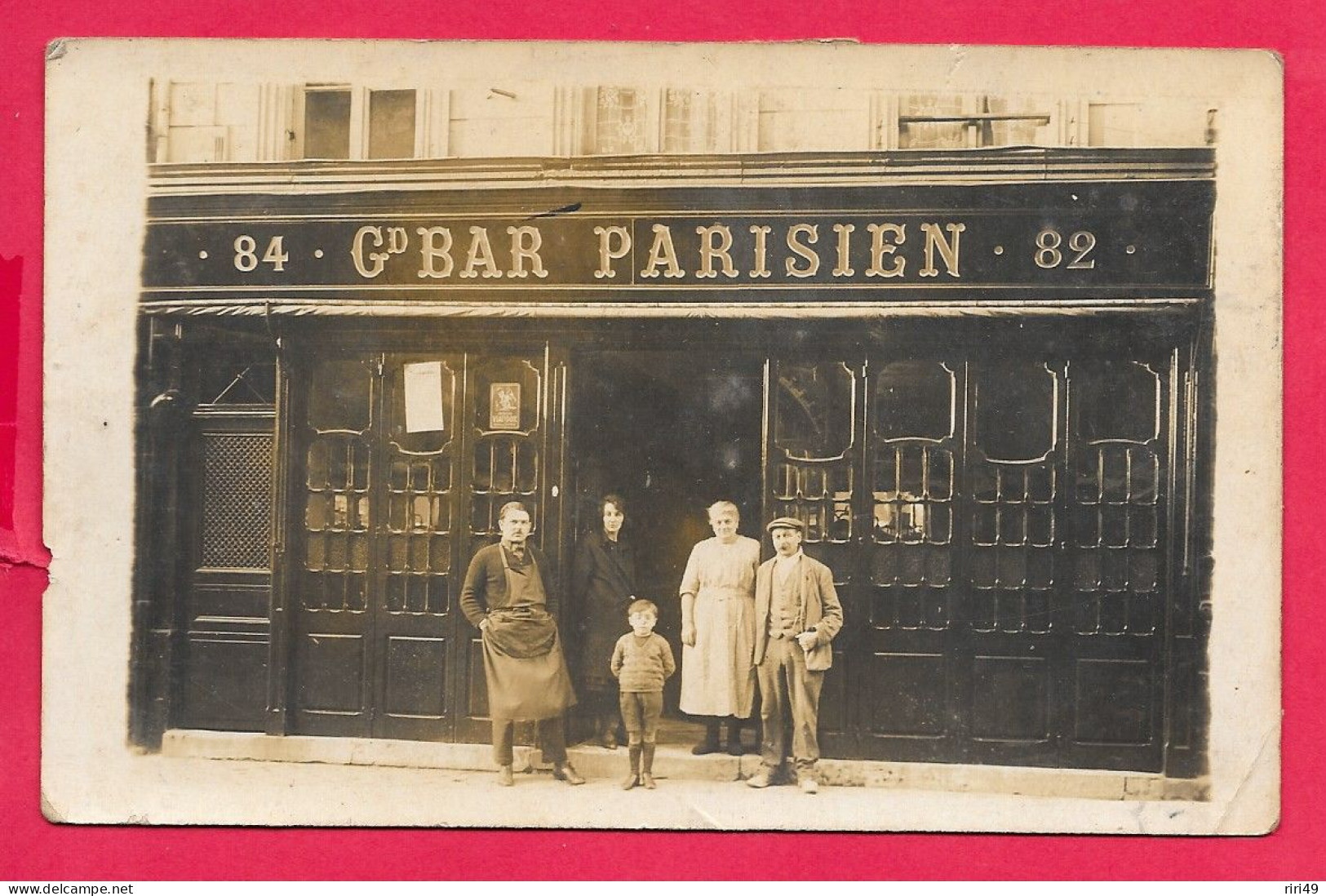 Cpa Photo Carte GD BAR PARISIEN  N°84, Voir Scannes. Dos Vierge Et Divisé, Belle Animation - Restaurants