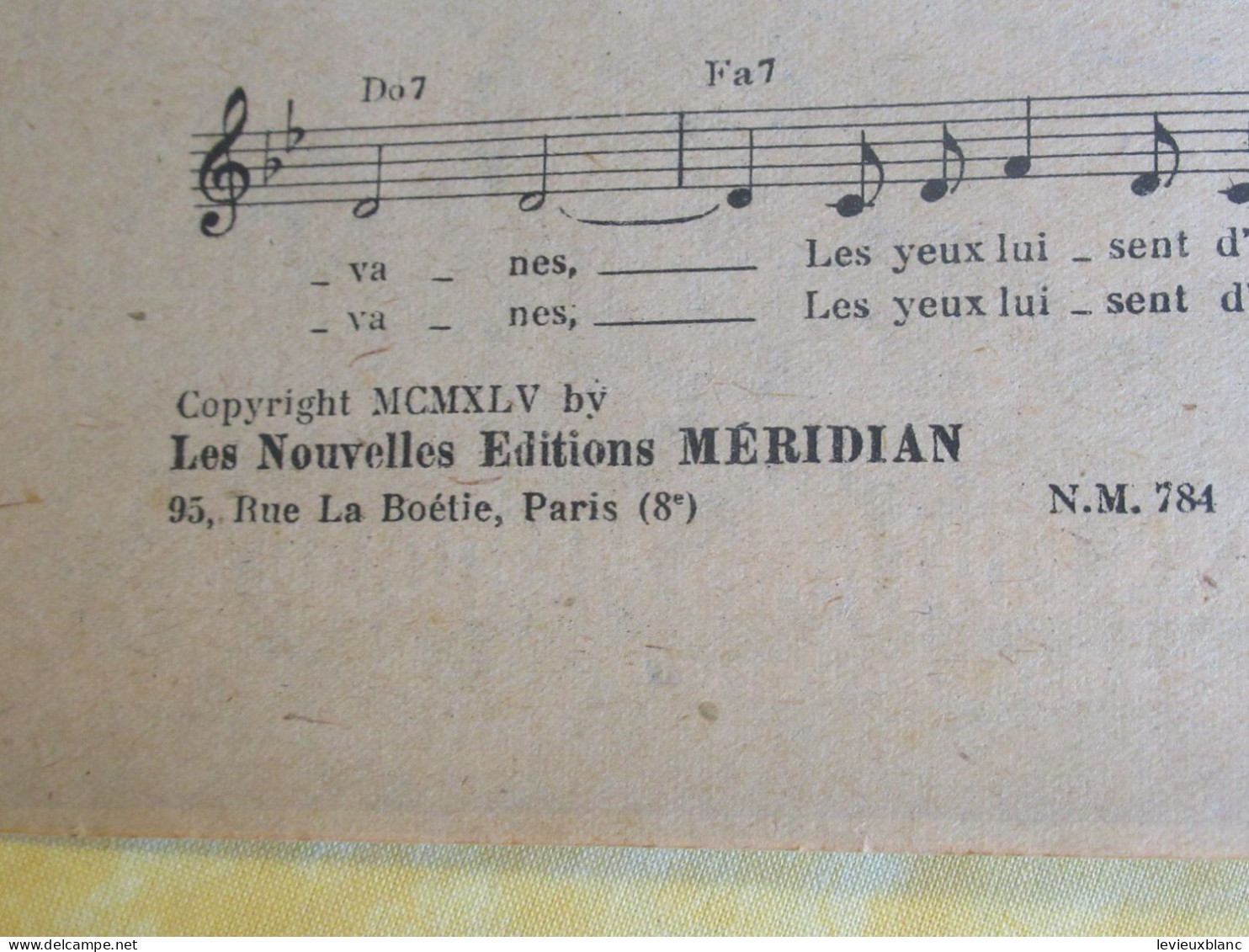 Partition/"MAYOUMBA"/ Luis MARIANO /Larue-Marbot /Editions Meridian / 1945     PART346 - Autres & Non Classés
