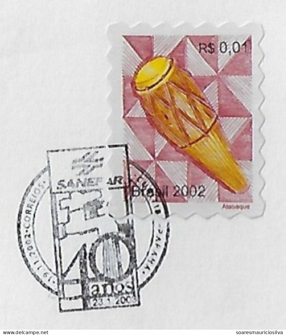 Brazil 2002 Cover Commemorative Cancel 40 Years Of SANEPAR - Paraná Sanitation Company From Curitiba Water Tap - Lettres & Documents