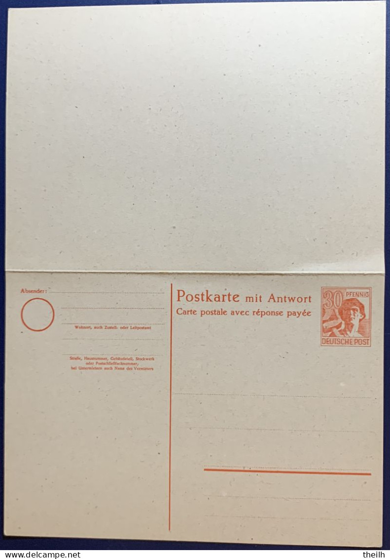 Ganzsache, Postkarte Mit Antwortkarte, Gemeinschaftsausgaben, 1947/48 - Entiers Postaux