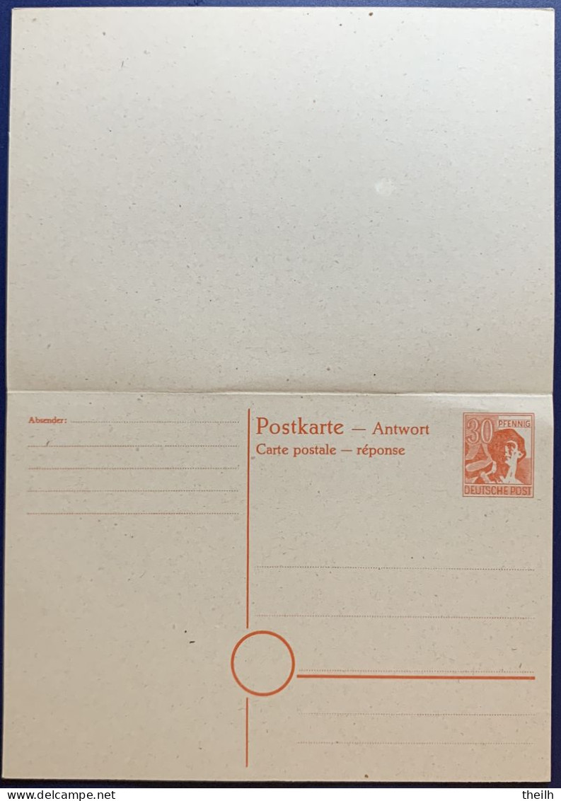 Ganzsache, Postkarte Mit Antwortkarte, Gemeinschaftsausgaben, 1947/48 - Interi Postali