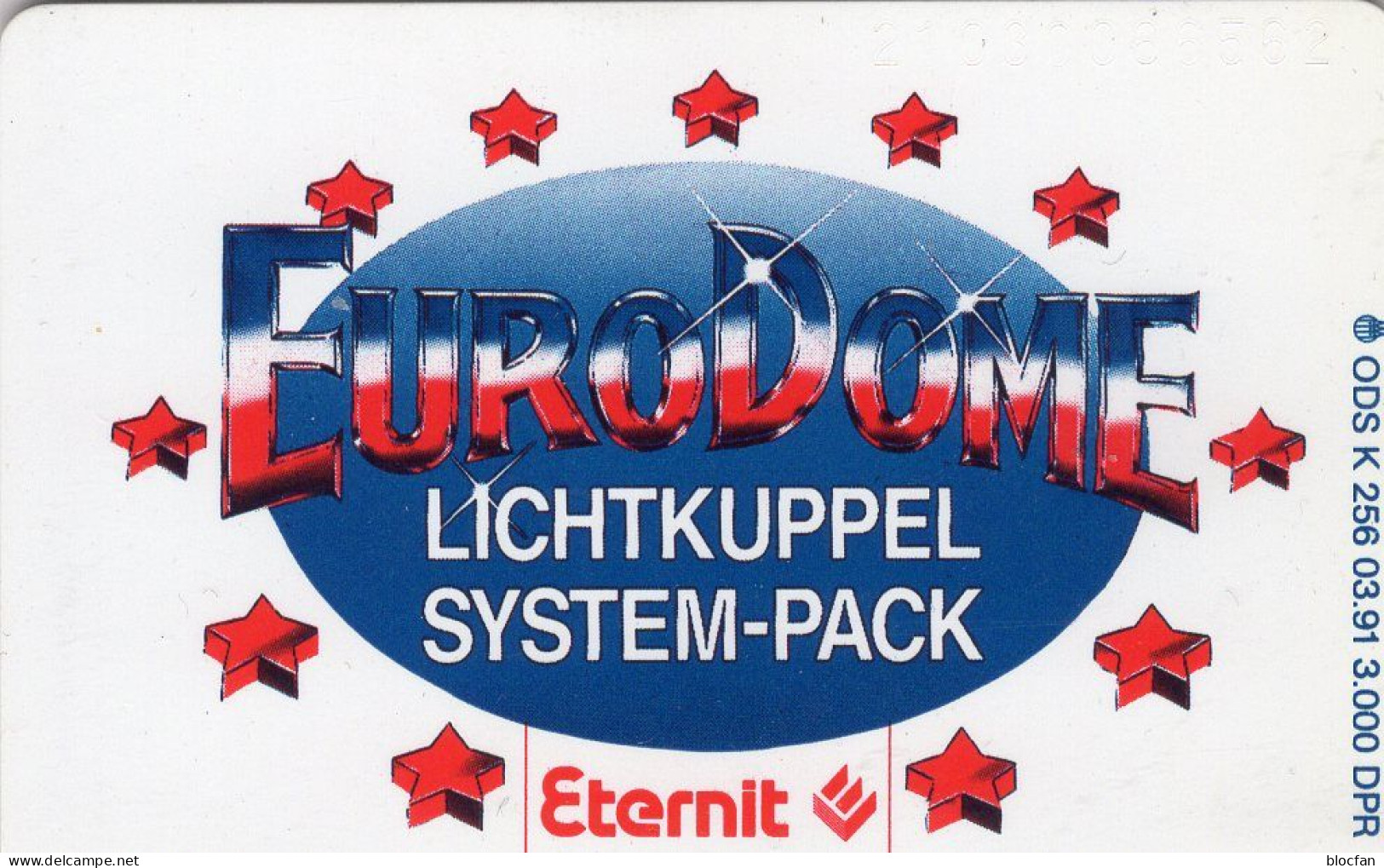 Eternit TK K 256/03.1991 ** 40€ 3.000Exemplare EURODOME System Lichtkuppel Auf Flachdach TC Elektro Phonecard Of Germany - Telephones