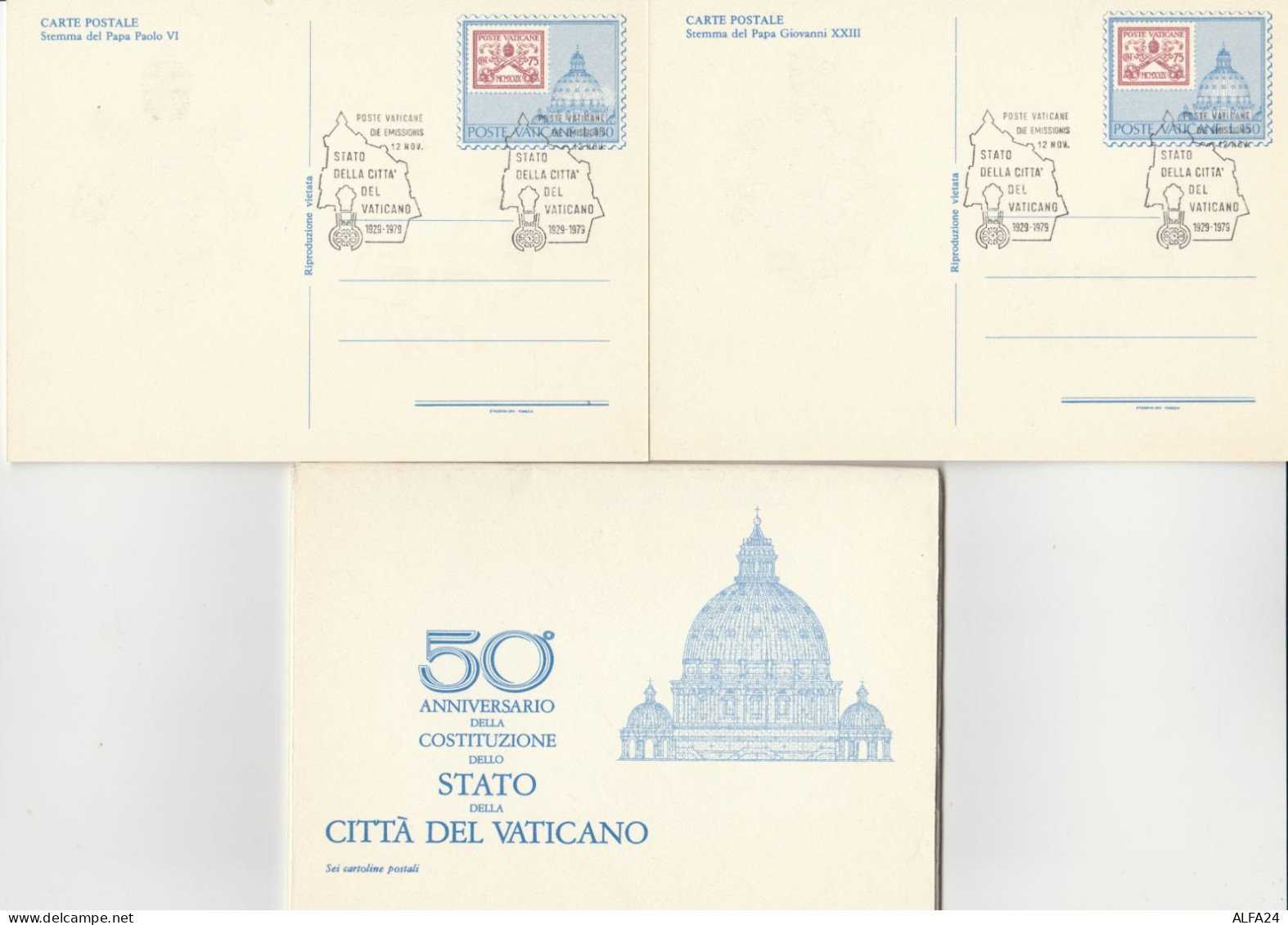 SERIE 6 INTERI POSTALI VATICANO FDC COSTITUZIONE STATO (MX540 - Ganzsachen