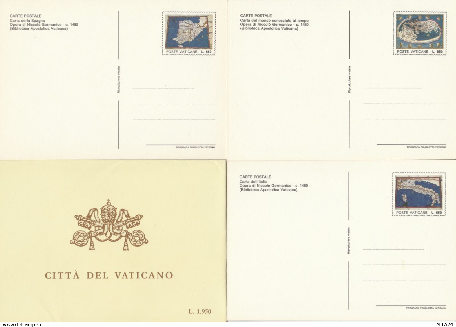 SERIE 3 INTERI POSTALI VATICANO NUOVI MANOSCRITTI (MX467 - Entiers Postaux