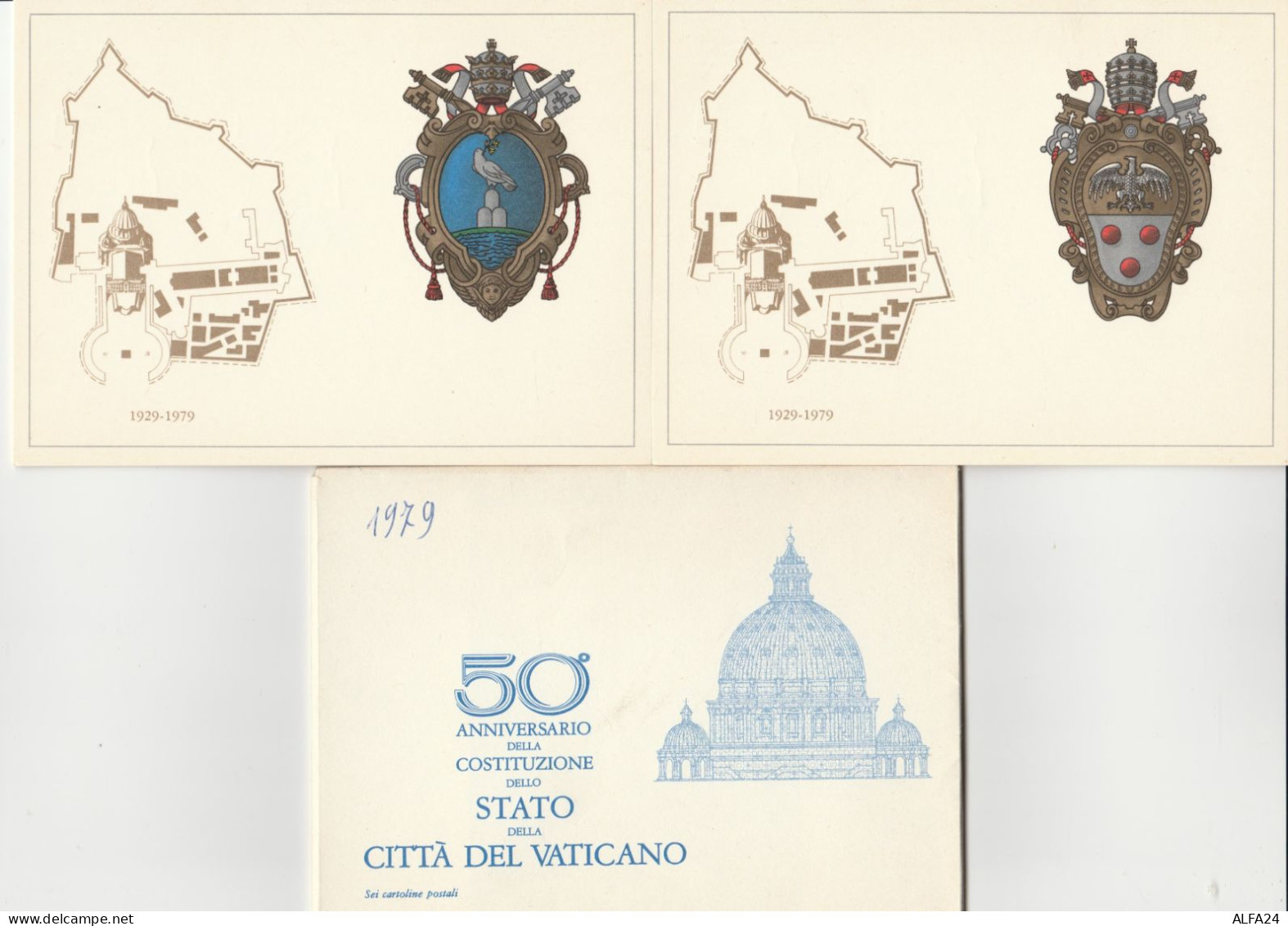 SERIE 6 INTERI POSTALI VATICANO FDC COSTITUZIONE STATO (MX325 - Postal Stationeries