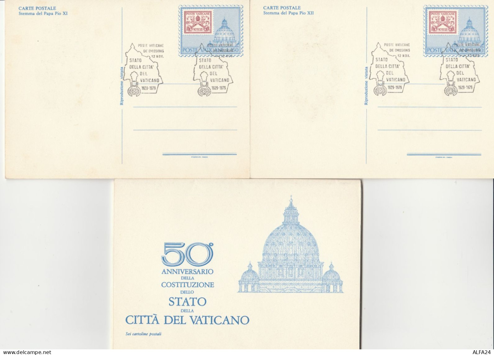 SERIE 6 INTERI POSTALI VATICANO FDC COSTITUZIONE STATO (MX330 - Postwaardestukken