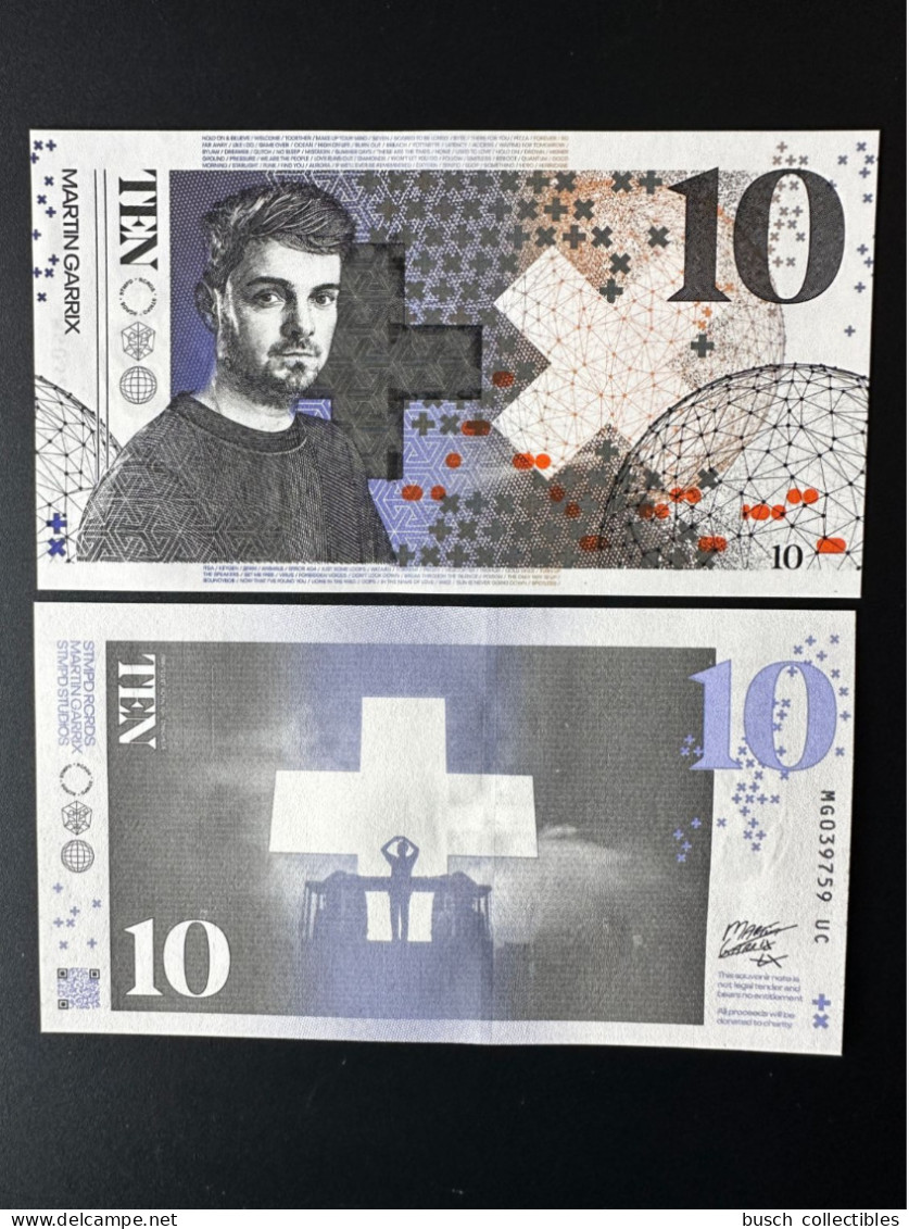 2023 Martin Garrix Charity Banknote Netherlands Nederland 10 Royal Joh. Enschede UNC SPECIMEN ESSAY In Folder Music - [6] Ficticios & Especimenes