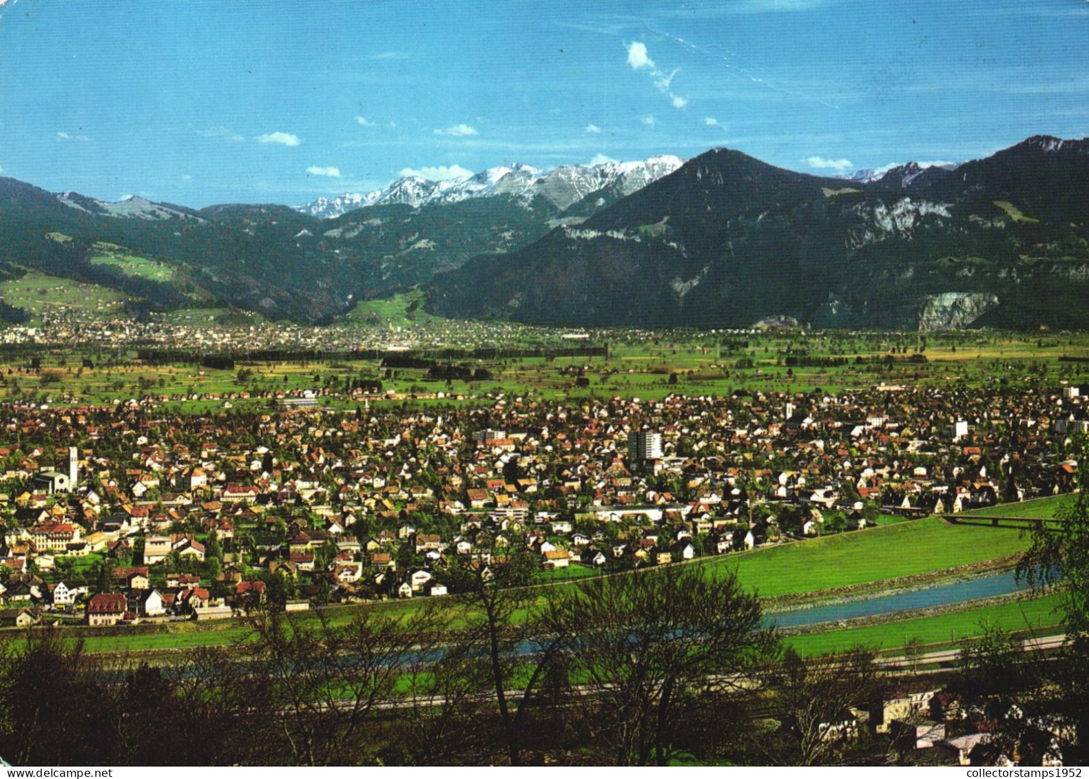 LUSTENAU, ARCHITECTURE, MOUNTAIN, BRIDGE, PANORAMA, AUSTRIA - Lustenau