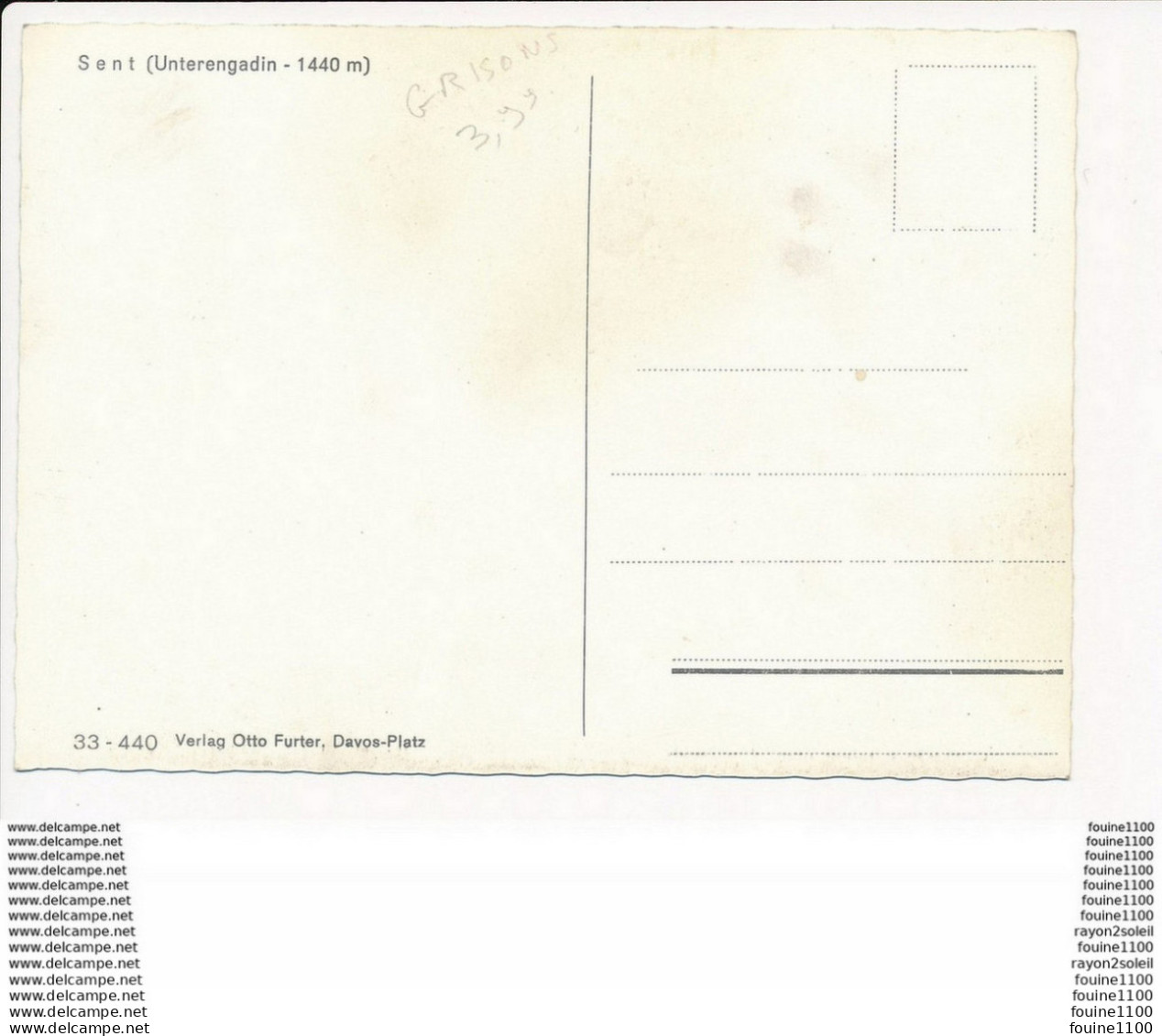 Carte ( Format 15 X 10 Cm ) SENT Unterengadin 1440 M  ( Recto Verso ) - Sent