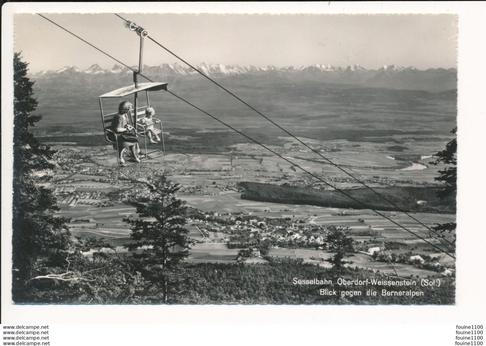 SESSELBAHN OBERDORF WEISSENSTEIN BLICK GEGEN DIE BERNERALPEN ( Format 9 X 14 Cm ) - Stein