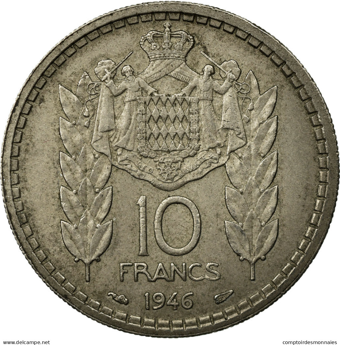 Monnaie, Monaco, Louis II, 10 Francs, 1946, Paris, TTB, Copper-nickel - 1922-1949 Louis II