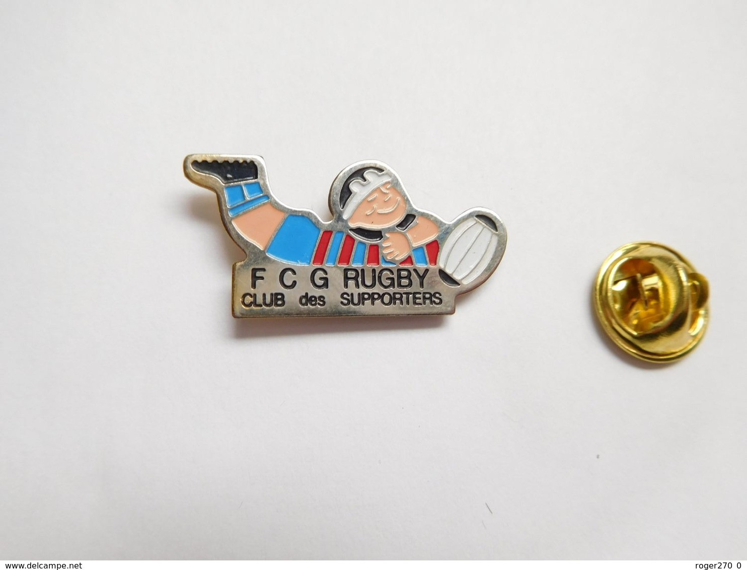 Beau Pin's , Rugby , FCG Rugby , FC Grenoble Rugby  , ATTENTION : Pin's Décoloré - Rugby