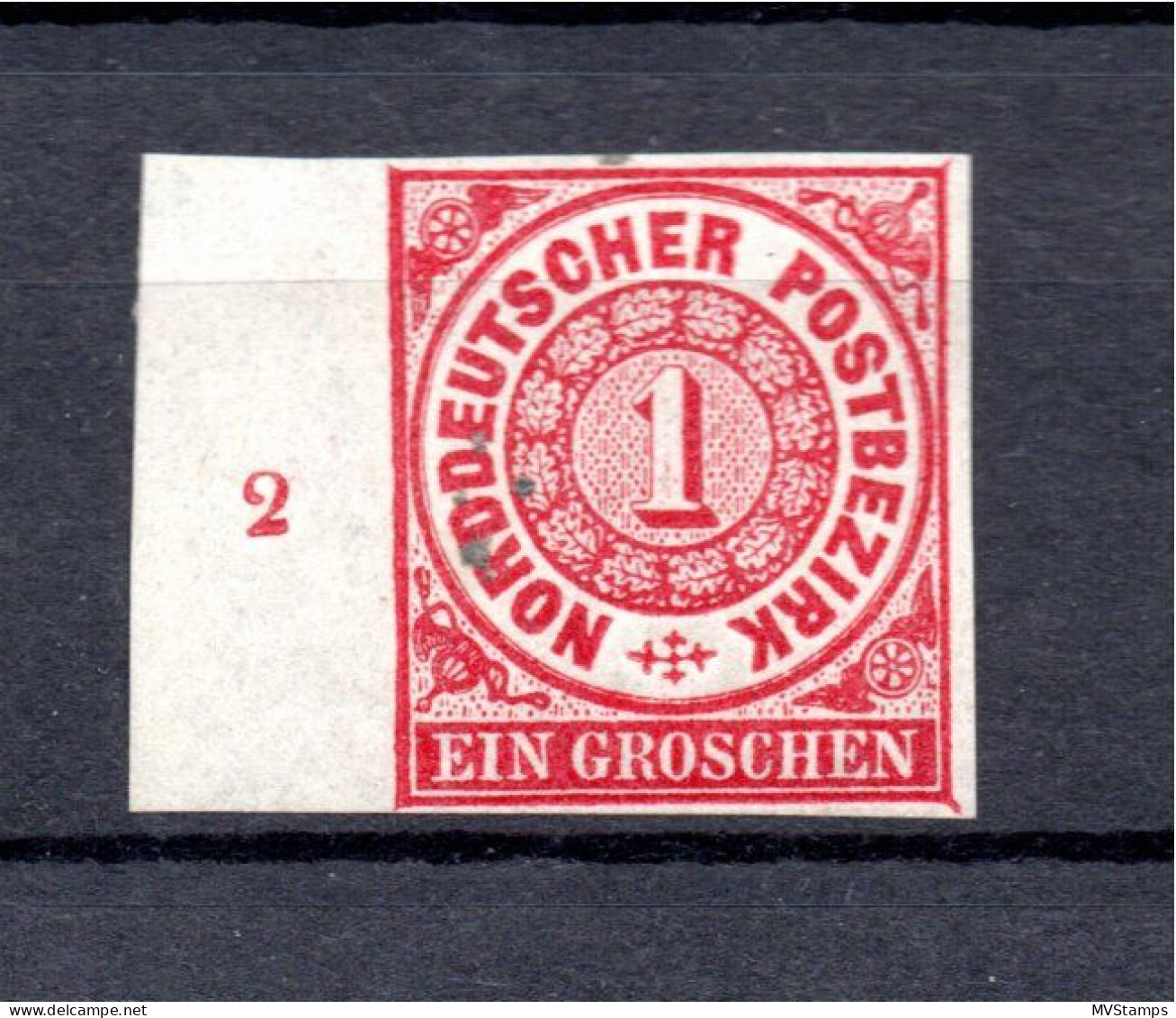 NDP 1868 Freimarke 4 U UNDURCHSTOCHEN Mit Reihenzahl 2 Luxus Ungebraucht - Mint