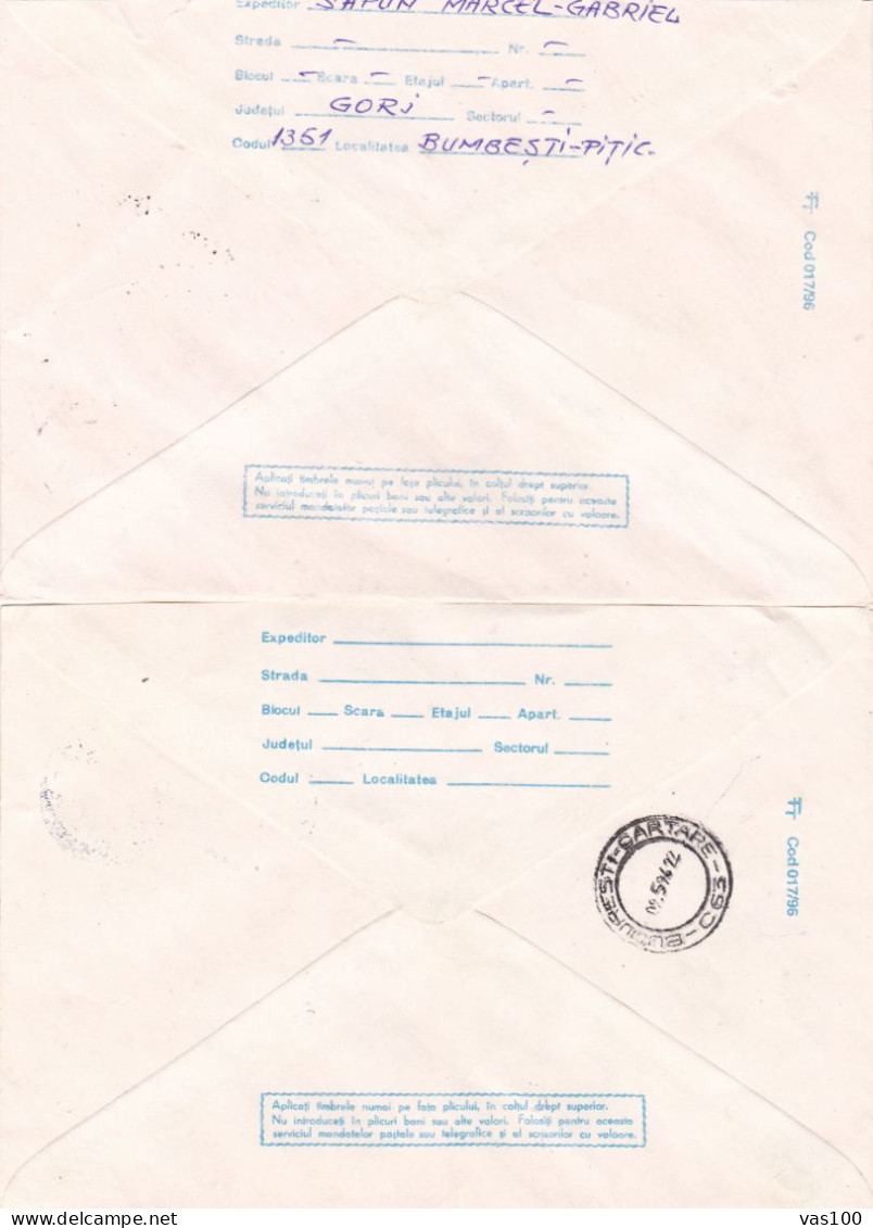 ERROR MILITARY UNIFORMS FROM WW1, 2 COVER STATIONERY COLOR ERROR 1996, ROMANIA - Errors, Freaks & Oddities (EFO)