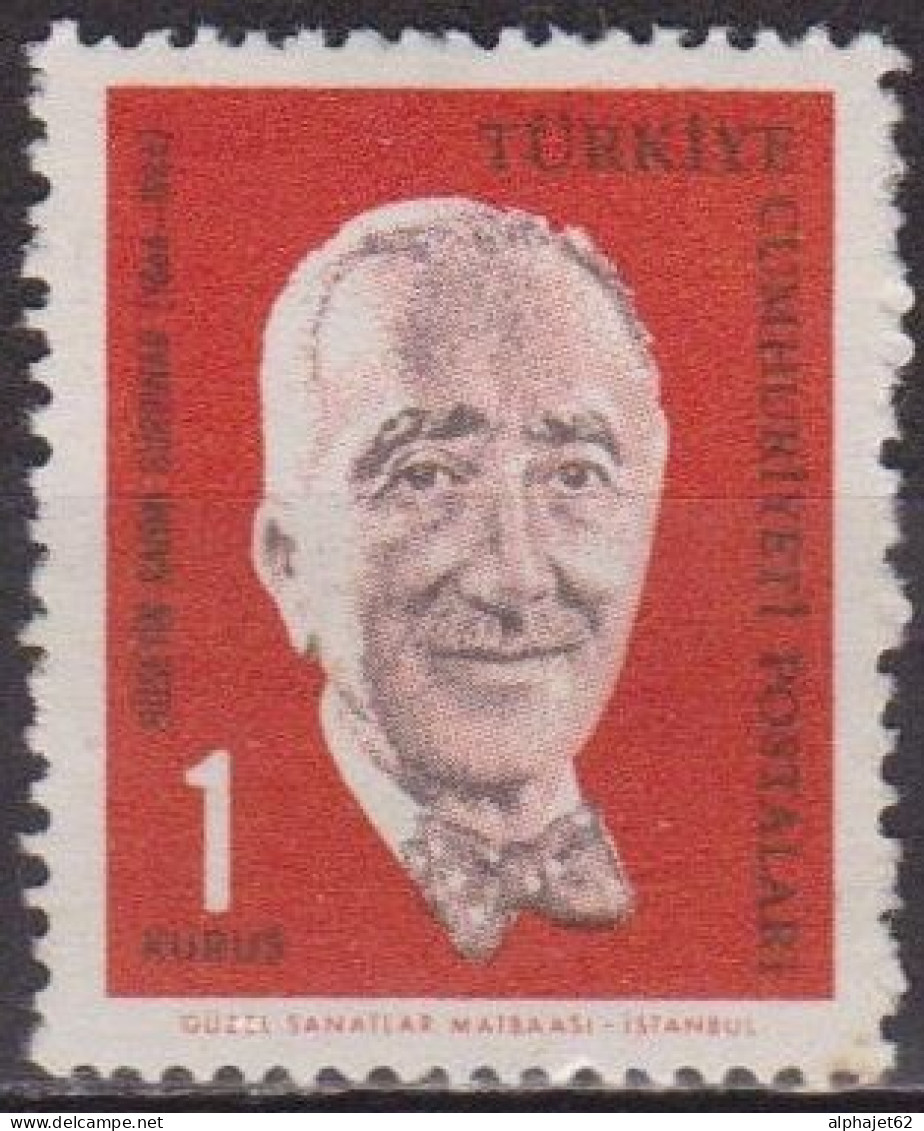 Célébrité Nationale - TURQUIE - Huseyn Rahani Gurpinar - Ecrivain - N°  1675 ** - 1964 - Neufs