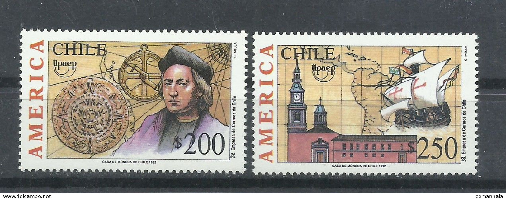 CHILE   YVERT   1138/39   MNH  ** - Christopher Columbus