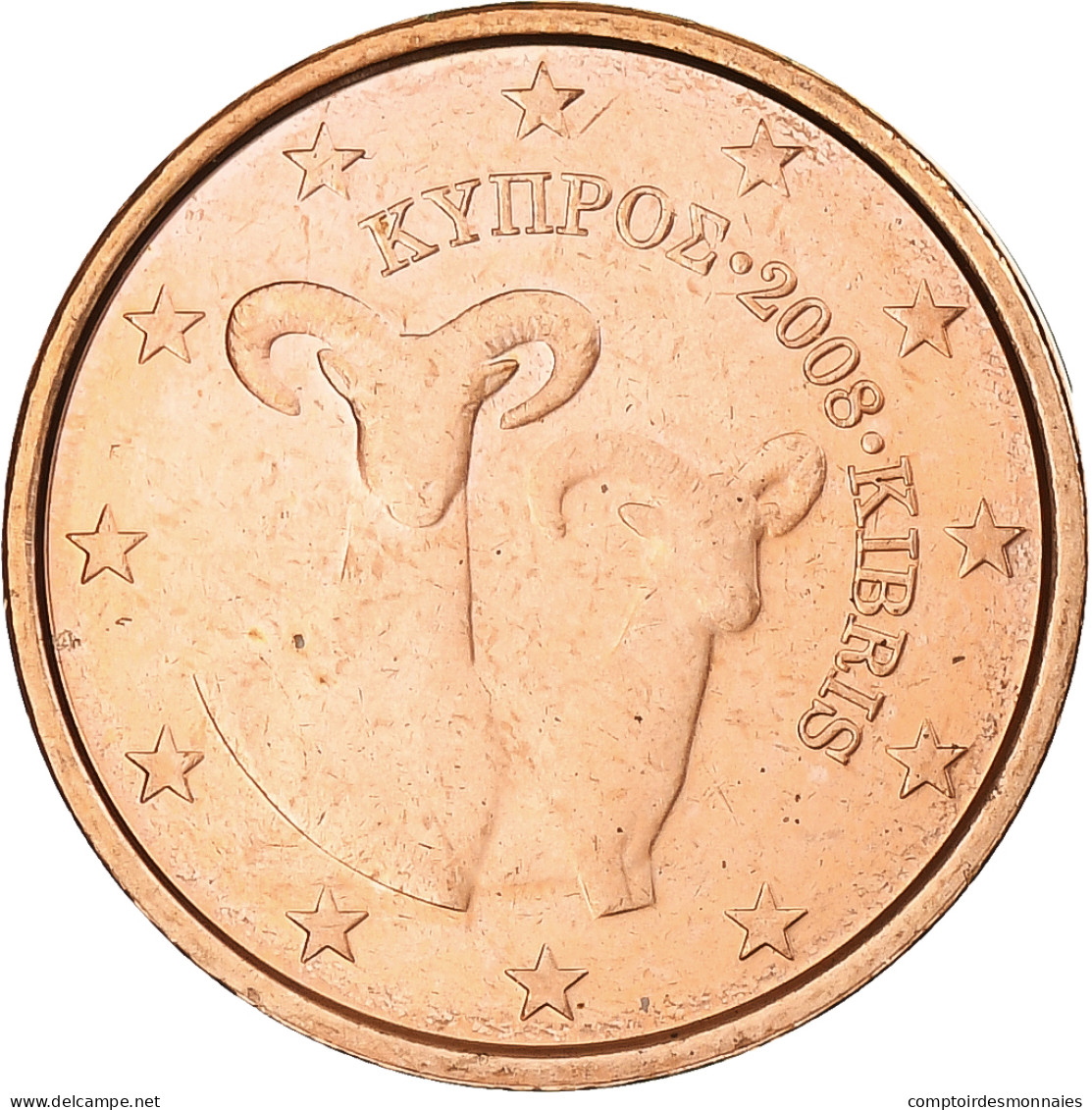 Chypre, 2 Euro Cent, 2008, BU, FDC, Cuivre Plaqué Acier, KM:79 - Cyprus