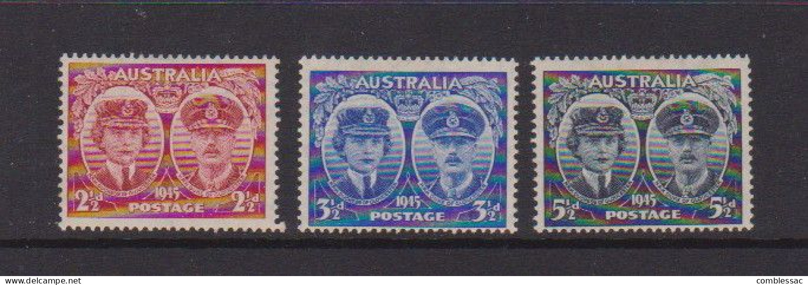 AUSTRALIA    1945    Royal  Visit    Set  Of  3    MH - Nuevos