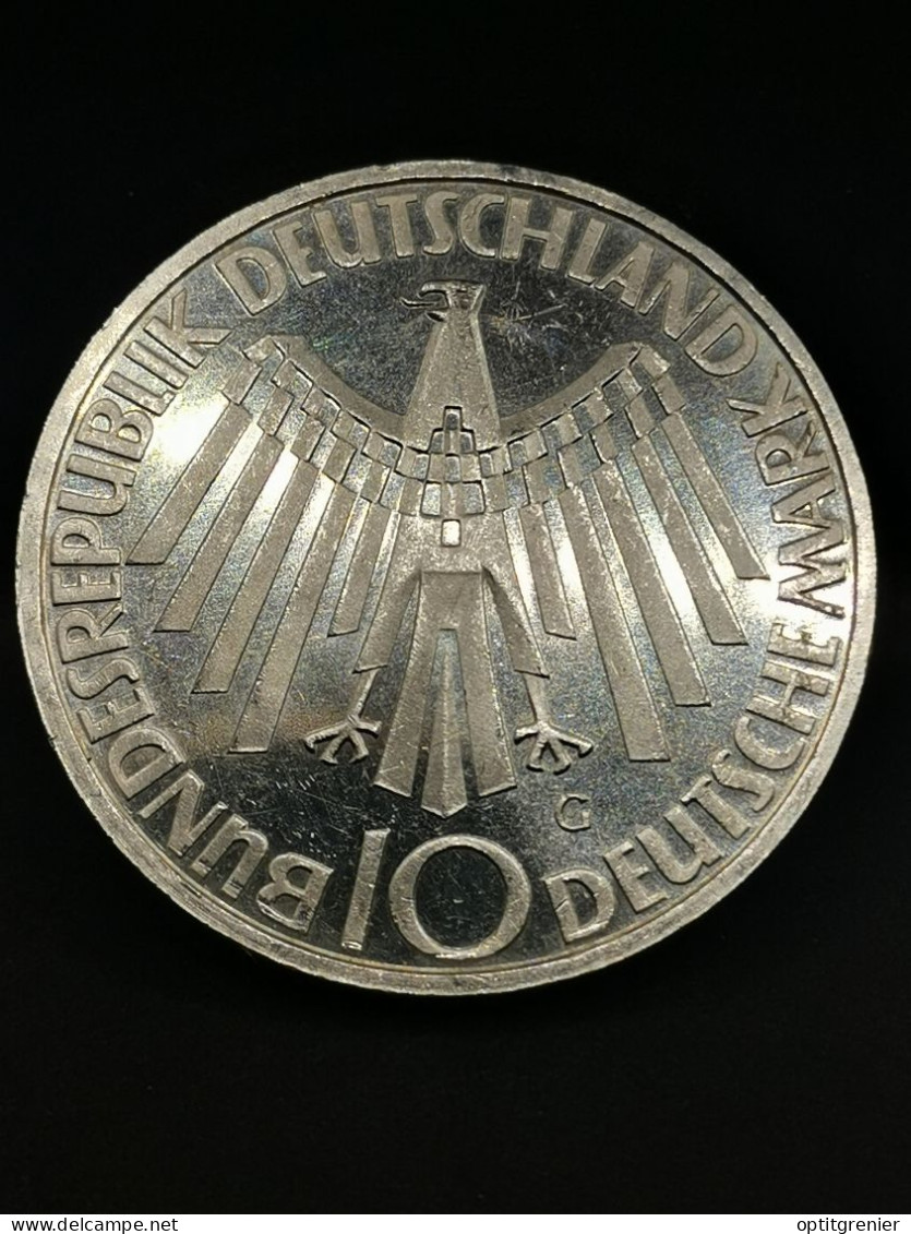 10 DEUTSCHE MARK ARGENT 1972 G KARLSRUHE JO DE MUNICH EMBLEME  ALLEMAGNE / GERMANY SILVER - 10 Mark