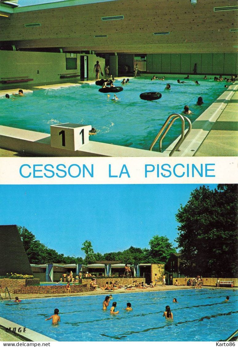 Cesson * Cp 2 Vues * La Piscine * Baigneurs - Cesson