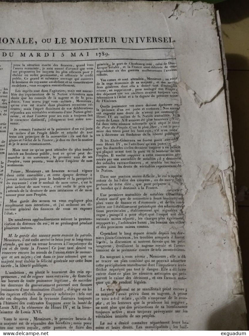 France Paris GAZETTE NATIONALE Ou LE MONITEUR UNIVERSEL 1789 Année Complete. 131 Numeros - Journaux Anciens - Avant 1800