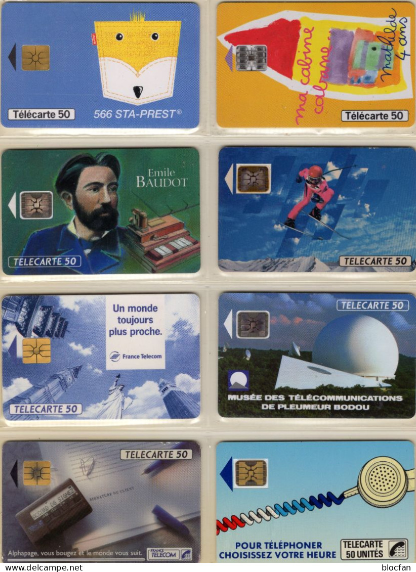 Sortiment 8 TK O Telecartes 14€ Lotto Set Verschiedene Telefon-Karten Frankreich Telcarte RF Topics TC Phonecards FRANCE - 1994