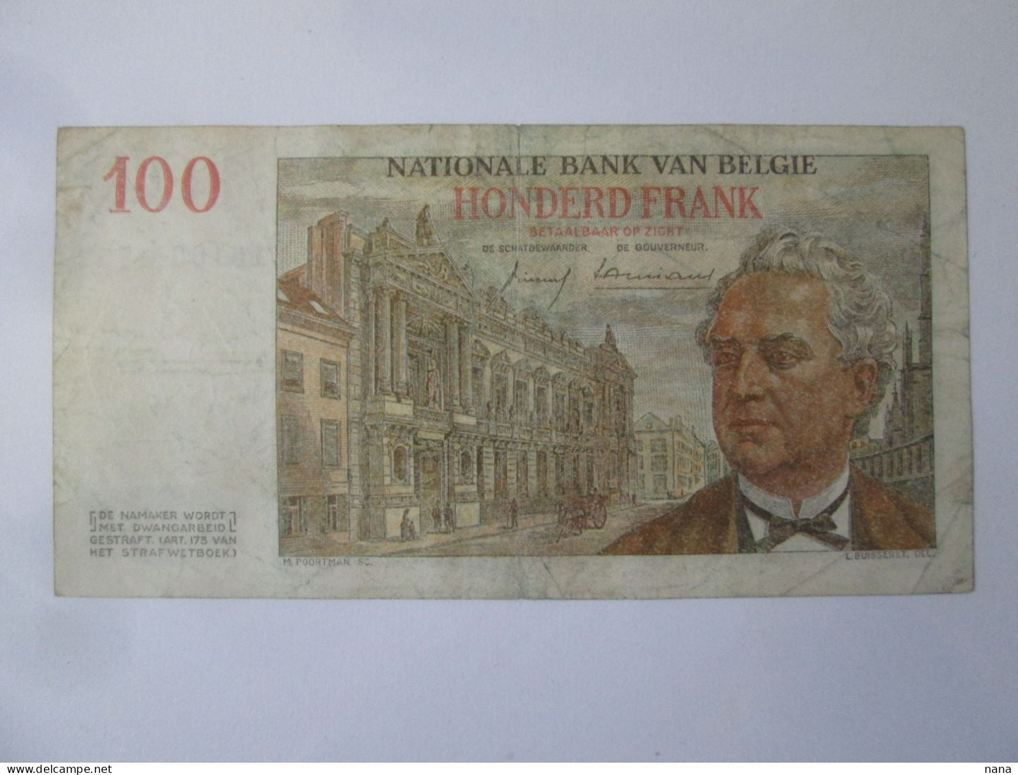 Belgium 100 Francs 1959 See Pictures - 100 Francs