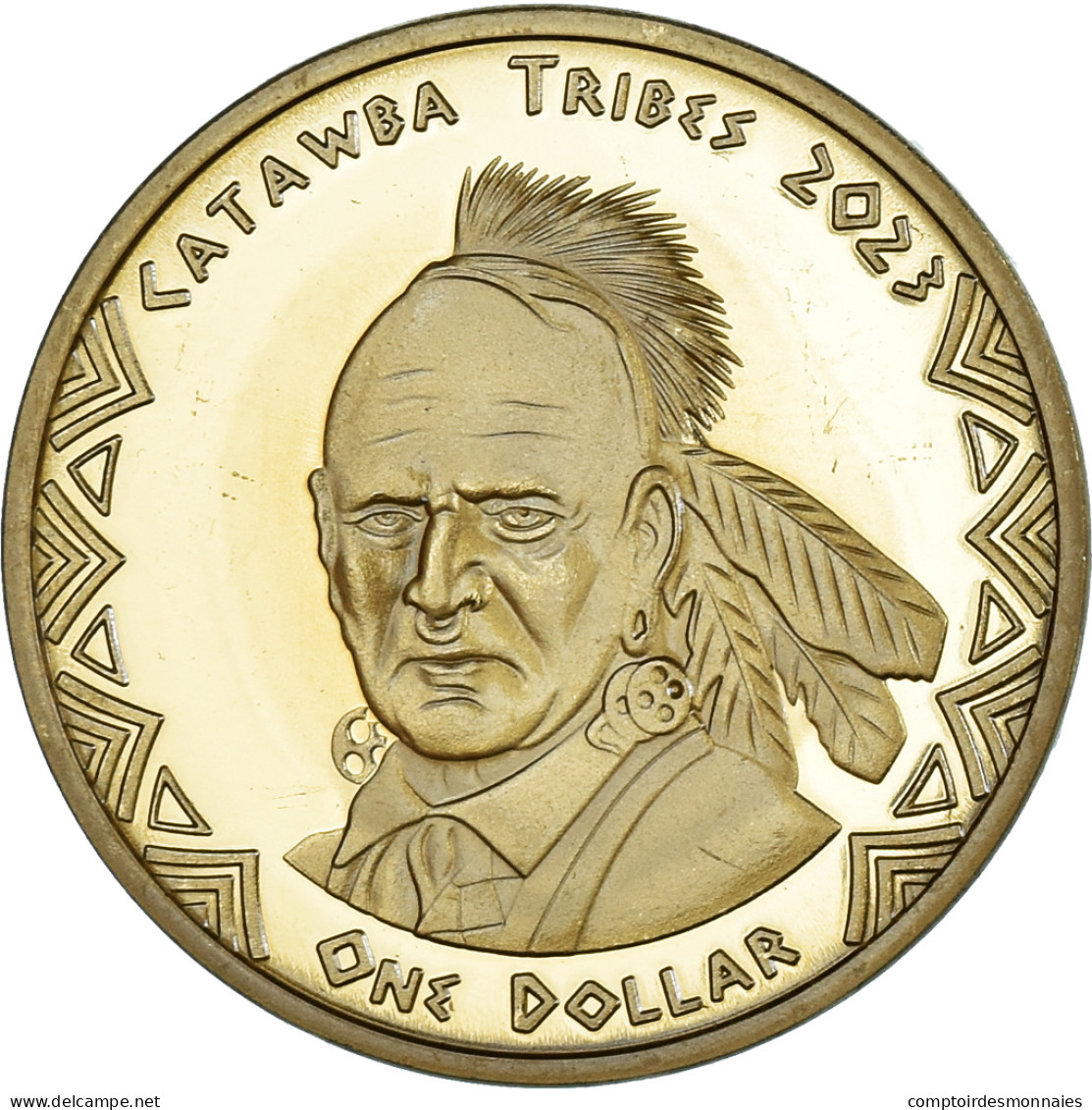 Monnaie, États-Unis, One Dollar, 2023, Catawba Tribes.BE, SPL, Laiton - Commemoratifs