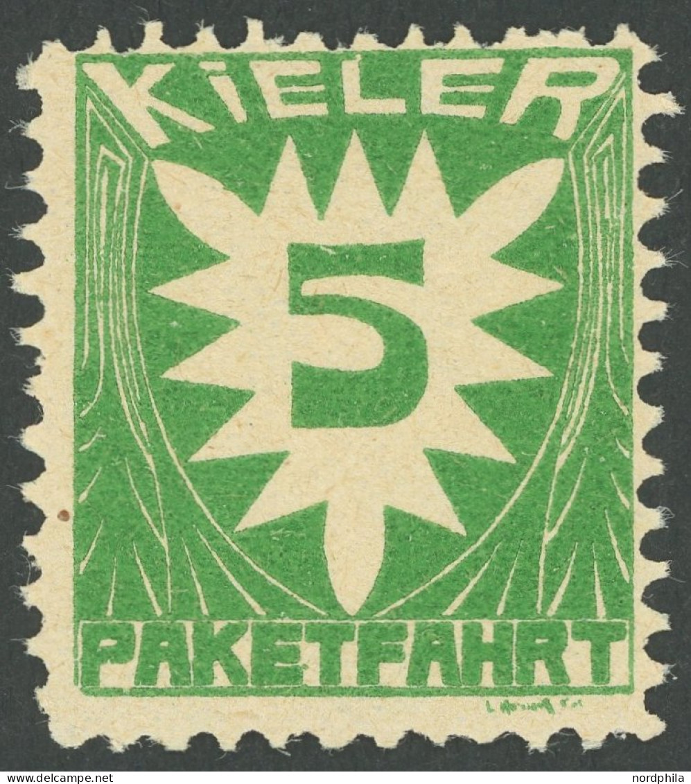 KIEL C 1 , PAKETFAHRT: 1909, 5 Pf. Grün, Postfrisch, Pracht - Postes Privées & Locales
