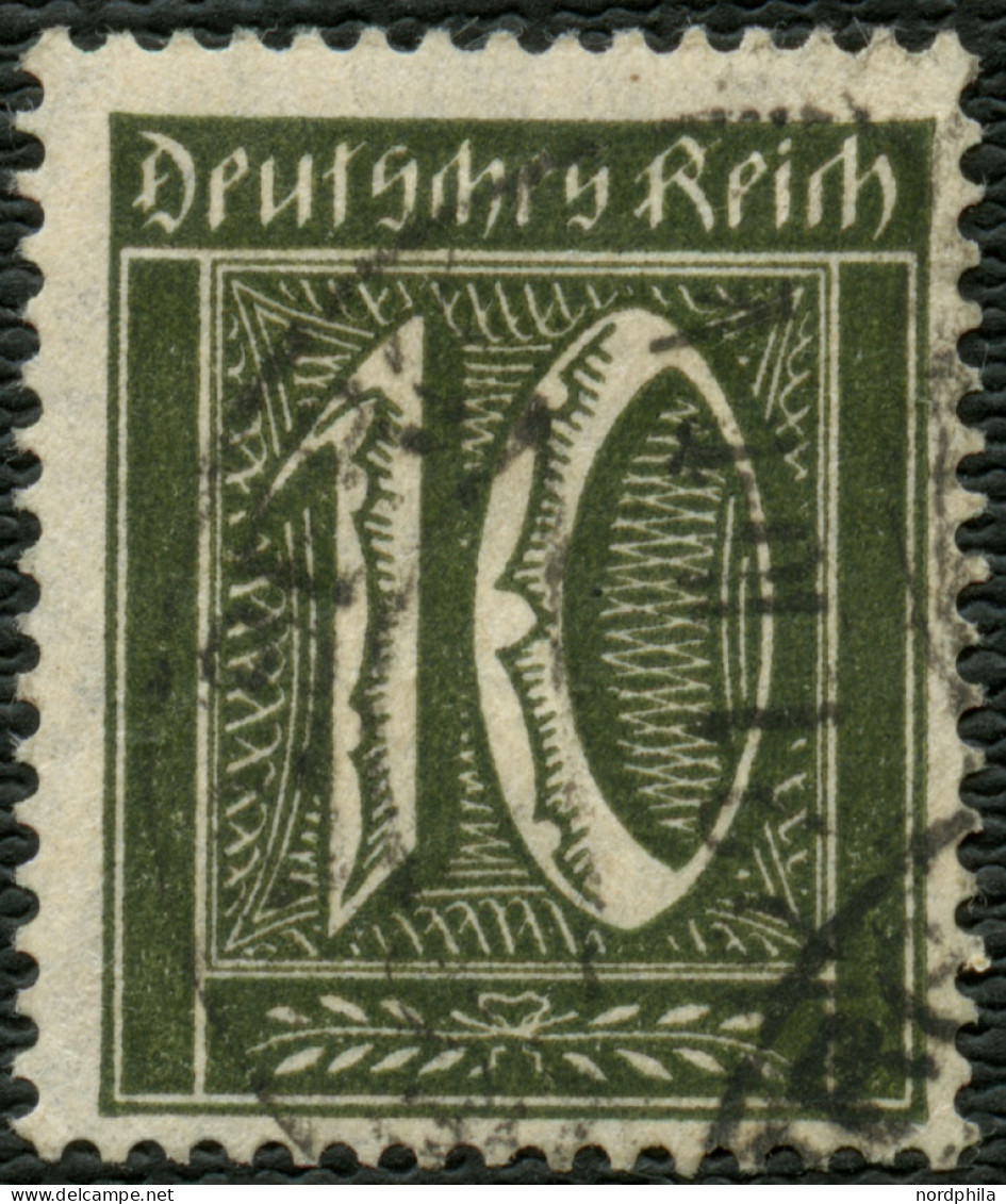 Dt. Reich 159b O, 1921, 10 Pf. Schwarzoliv, Pracht, Fotobefund Weinbruch, Mi. 350.- - Gebraucht