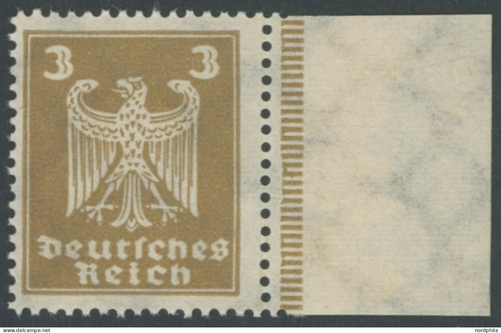 Dt. Reich 355Y , 1924, 3 Pf. Reichsadler, Wz. Liegend, Postfrisch, Pracht, Mi. 400.- - Neufs