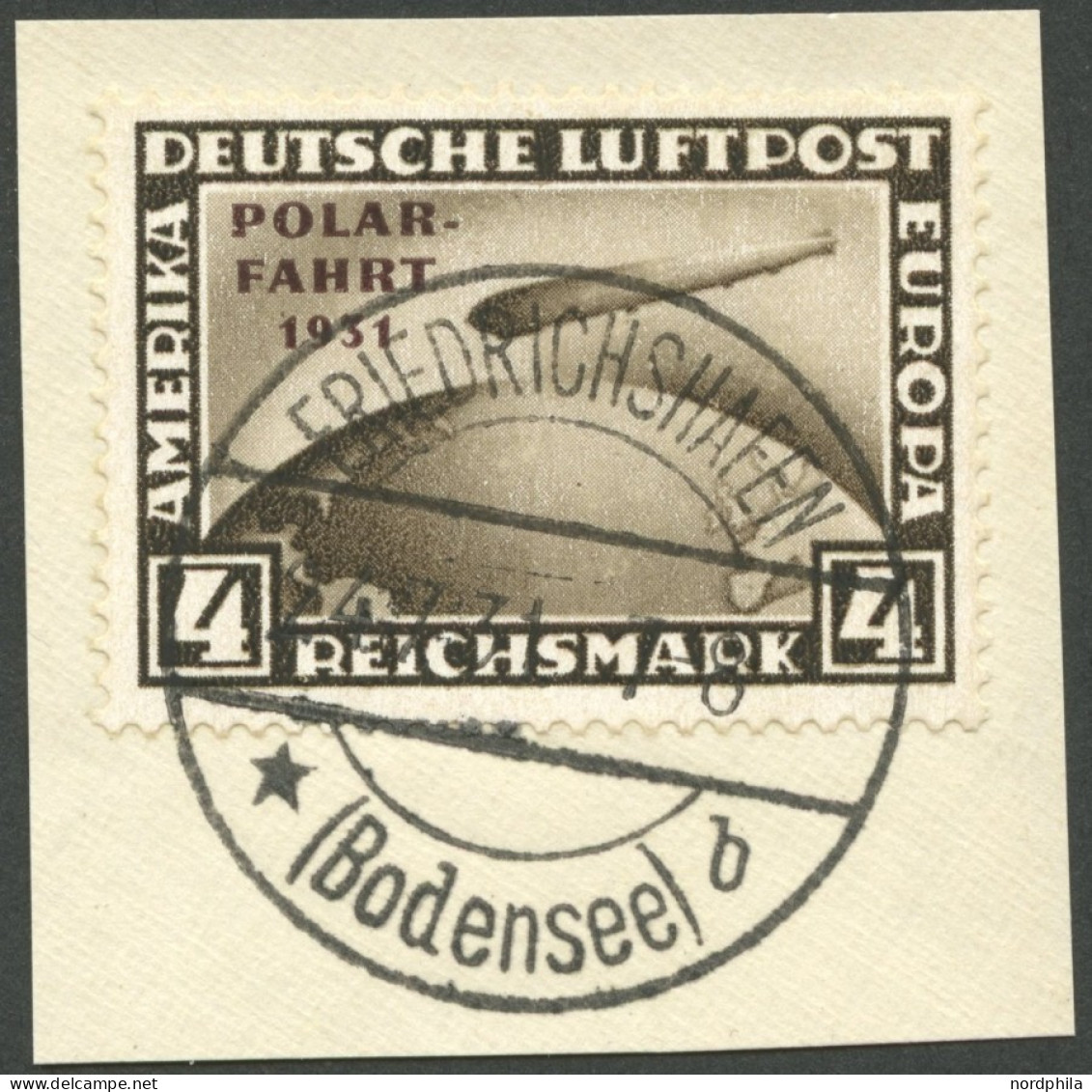 Dt. Reich 458 BrfStk, 1931, 4 RM Polarfahrt, Prachtbriefstück, Mi. (900.-) - Oblitérés