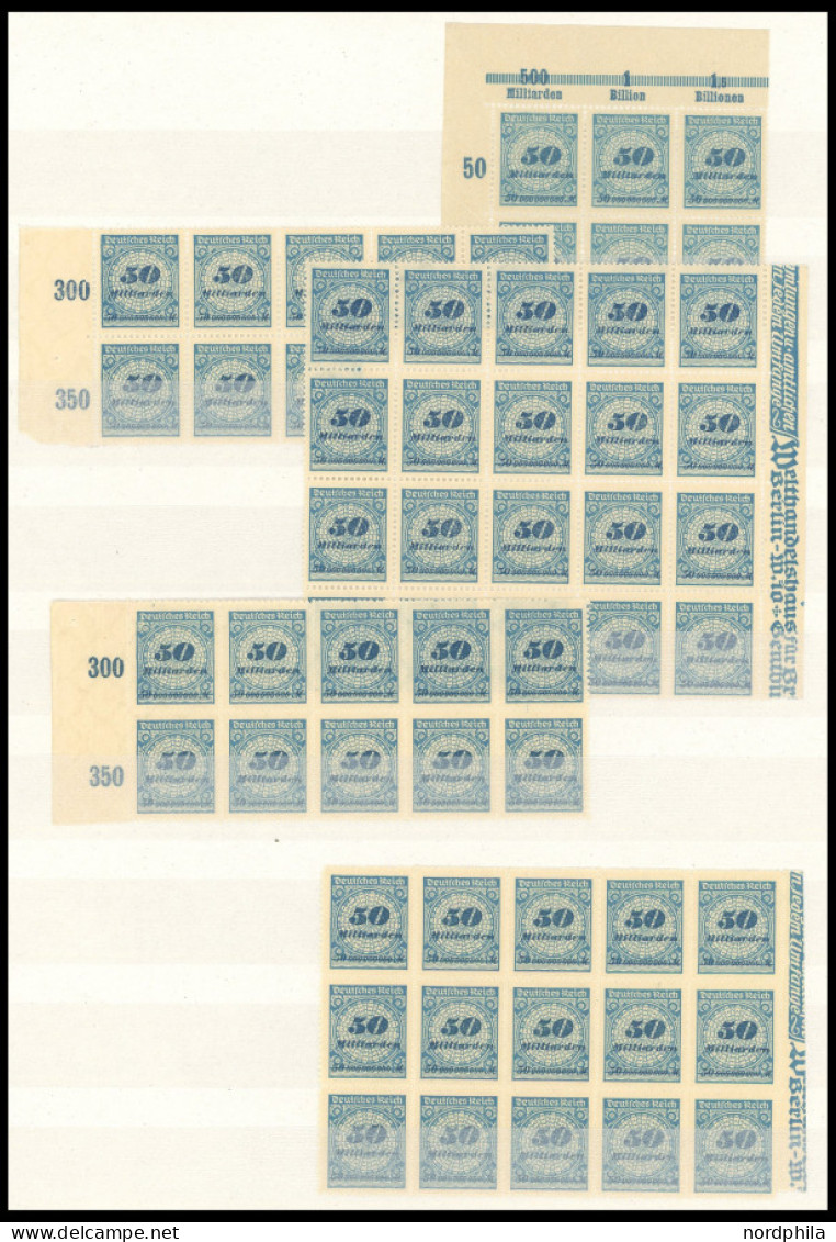 LOTS , Lagerbuch Inflation, meist ab 1921, incl. Dienstmarken, fast nur postfrisch, teils in Einheiten (meist 10er-Randb