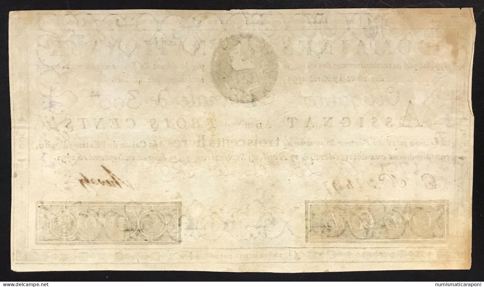 Francia France Assignat De 300 Livres 12 09 1791 Raro Bb Lotto.1188 - ...-1889 Anciens Francs Circulés Au XIXème