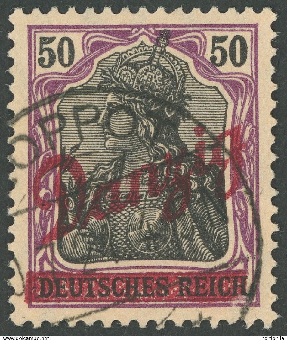 FREIE STADT DANZIG 39 O, 1920, 50 Pf. Kleiner Innendienst, Pracht, Gepr. Soecknick, Mi. 350.- - Other & Unclassified