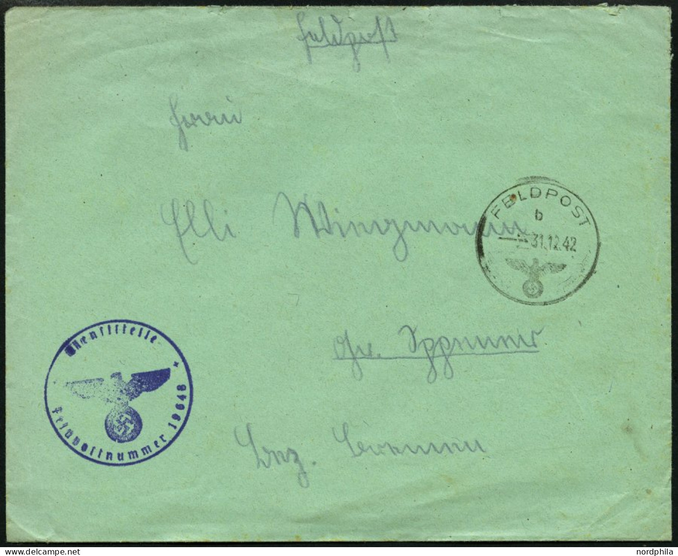 FELDPOST II. WK BELEGE 31.12.1942, Feldpostbrief Aus Afrika Mit Inhalt, Briefstempel Der Feldpostnummer 19648, Pracht - Occupation 1938-45