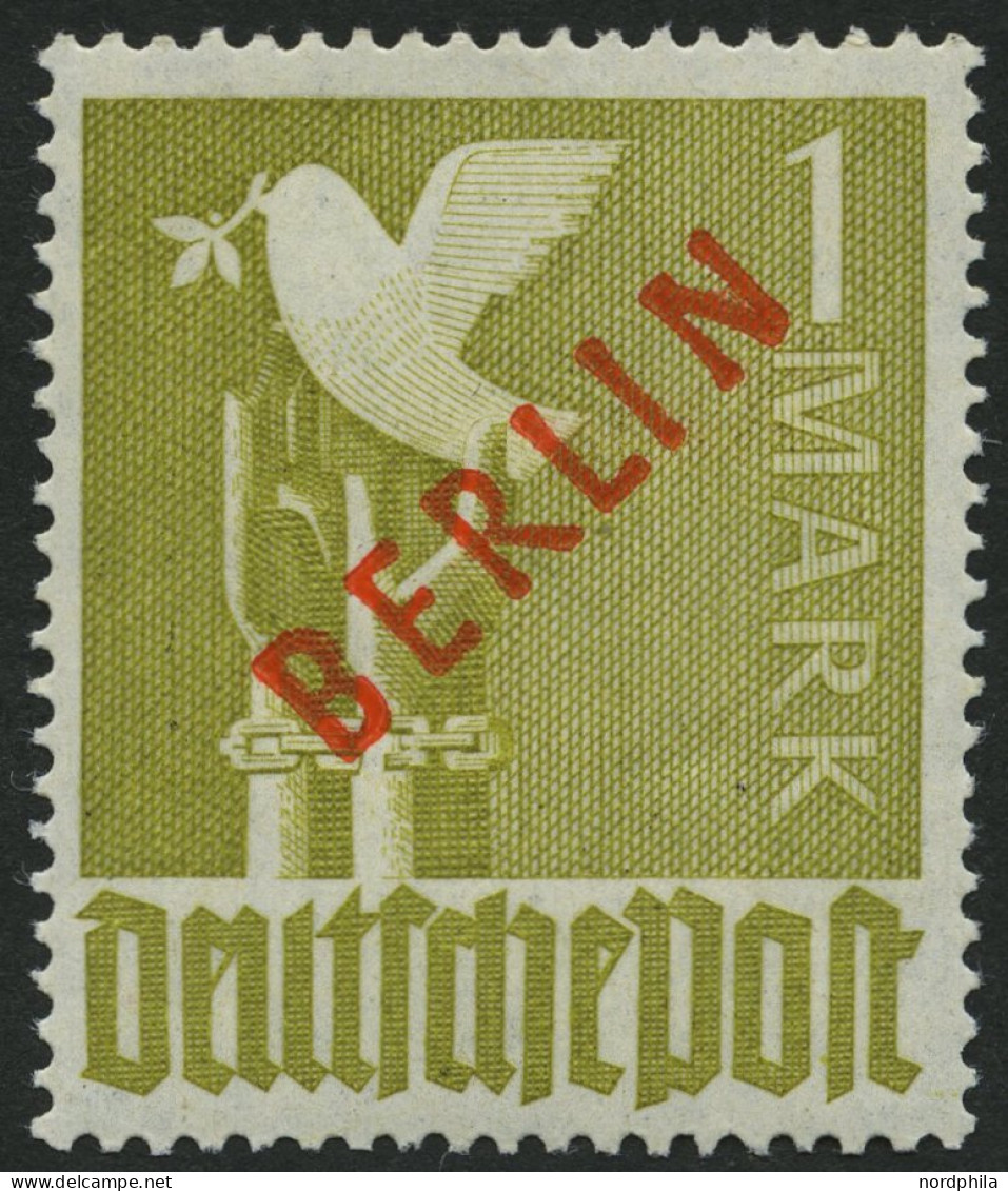 BERLIN 33 , 1949, 1 M. Rotaufdruck, Pracht, Gepr. D. Schlegel, Mi. 550.- - Neufs