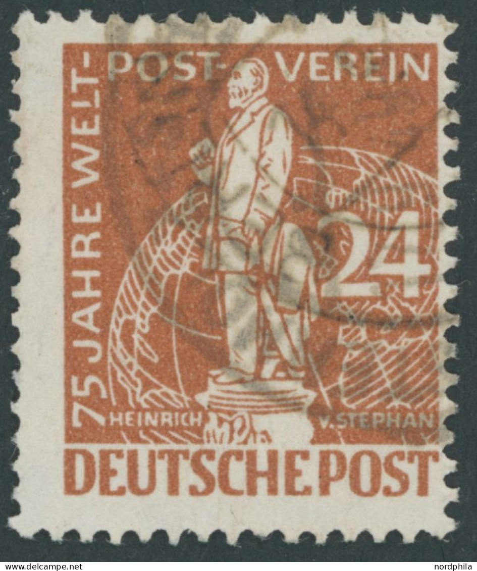 BERLIN 37I O, 1949, 24 Pf. Stephan Mit Plattenfehler Senkrechter Balken Des L In Welt Unten Gebrochen, üblich Gezähnt Pr - Otros & Sin Clasificación